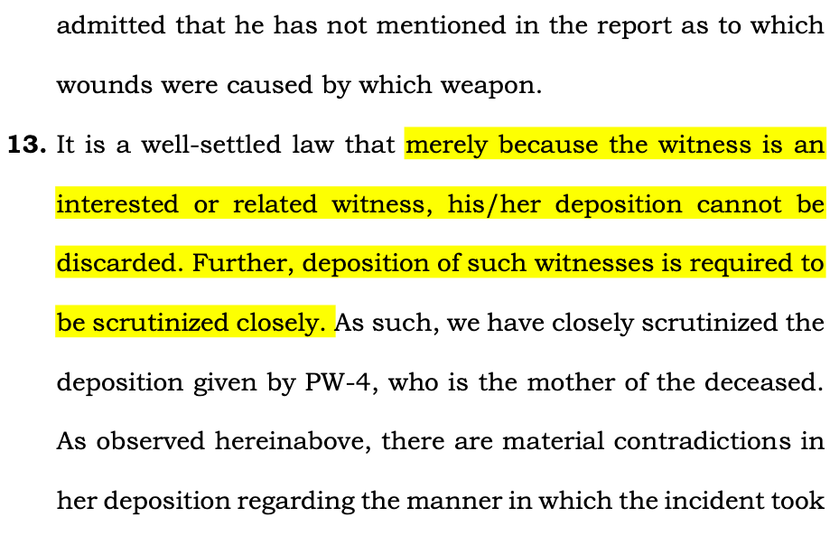 Punimati vs State of Chhattisgarh  2025 INSC 1454 - Interested/Related Witness