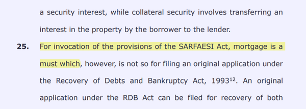 North Eastern Development Finance Corporation Ltd. v. L. Doulo Builders and Suppliers Co. Pvt. Ltd., 2025 INSC 1446 - SARFAESI Act vs Constitutional Provisions