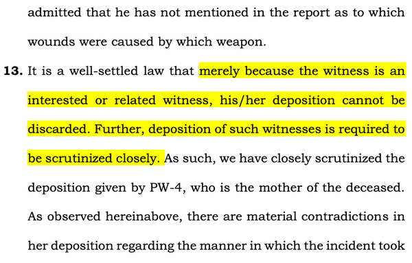 Punimati vs State of Chhattisgarh  2025 INSC 1454 - Interested/Related Witness