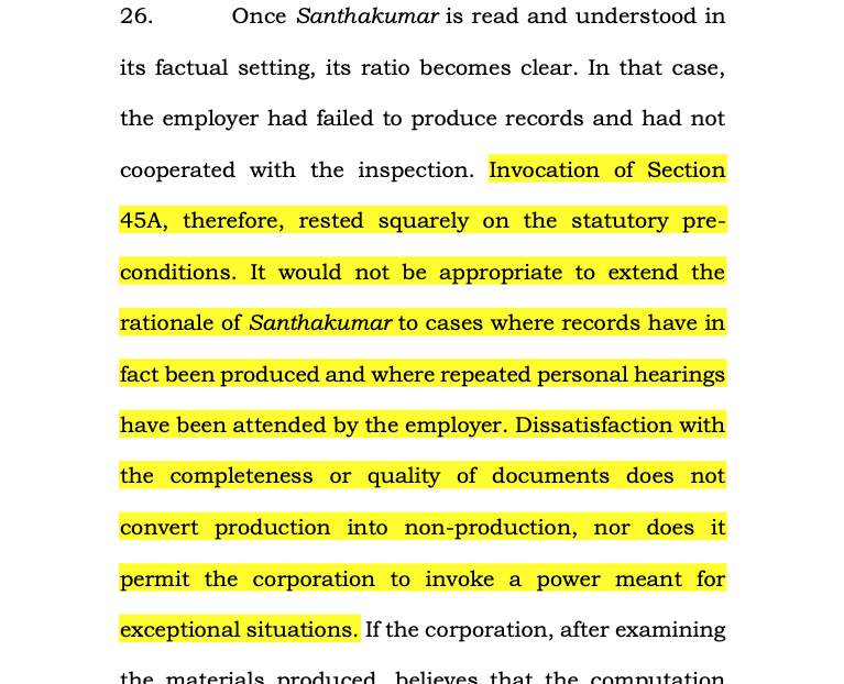 Carborandum Universal Ltd. v. ESI Corporation; 2025 INSC 1455 - Ss.45A,75 ESI Act