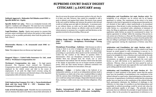 Supreme Court Daily Digest [5 January 2026]