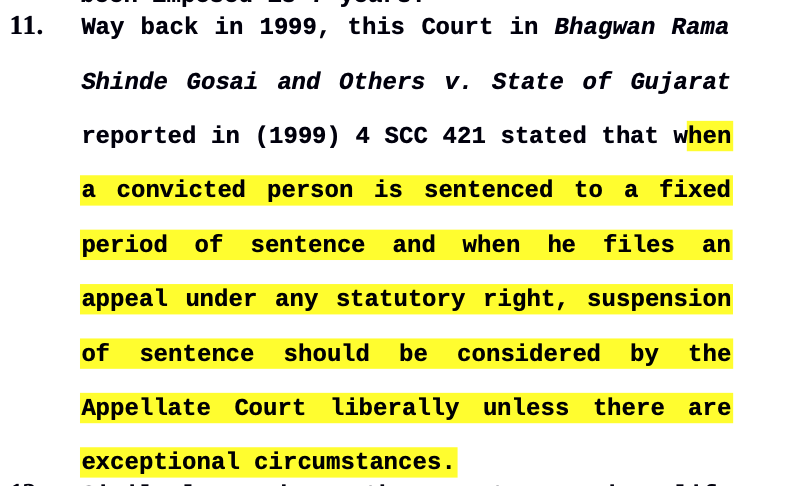 Sukhchain v. State of Madhya Pradesh - CrPC/BNSS -How To Consider Sentence Suspension Plea Of A Convict Sentenced To Fixed Period Of Sentence?
