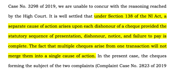 Sumit Bansal v.  MGI Developers and Promoters  2026 INSC 40 - NI Act - Cheque Bounce -Multiple Cheques