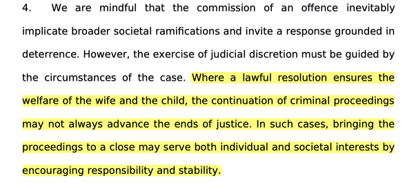 Bharat Pathania v. State of Himachal Pradesh  - Criminal Cases Quashed - Husband Undertaking