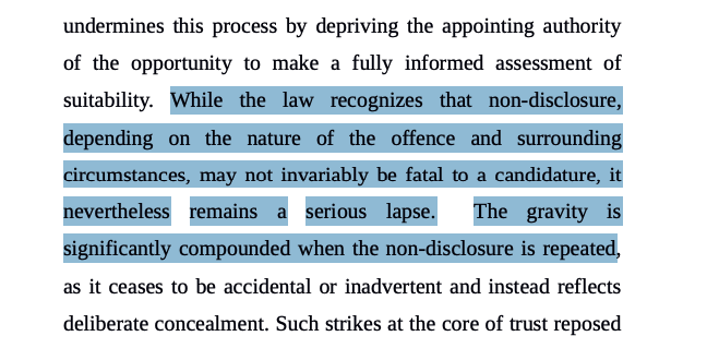State of U.P.  v. Dinesh Kumar; 2026 INSC 49 - Public Employment- Non Disclosure - Criminal Cases