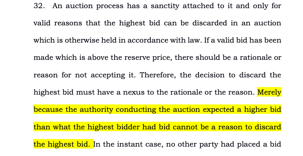 Golden Food Products India v. State of Uttar Pradesh  2026 INSC 22 - Auction - Expectation of Higher Bid